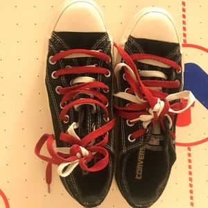 Black Converse Allstars double upper low top